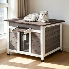 Wooden Cat House with Easy to Clean and Waterproof Protection for Outdoor (title: default title)